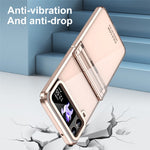 For Samsung Galaxy Z Flip4 5G Hard PC Electroplating Case Hinge Protection Shockproof Phone Cover