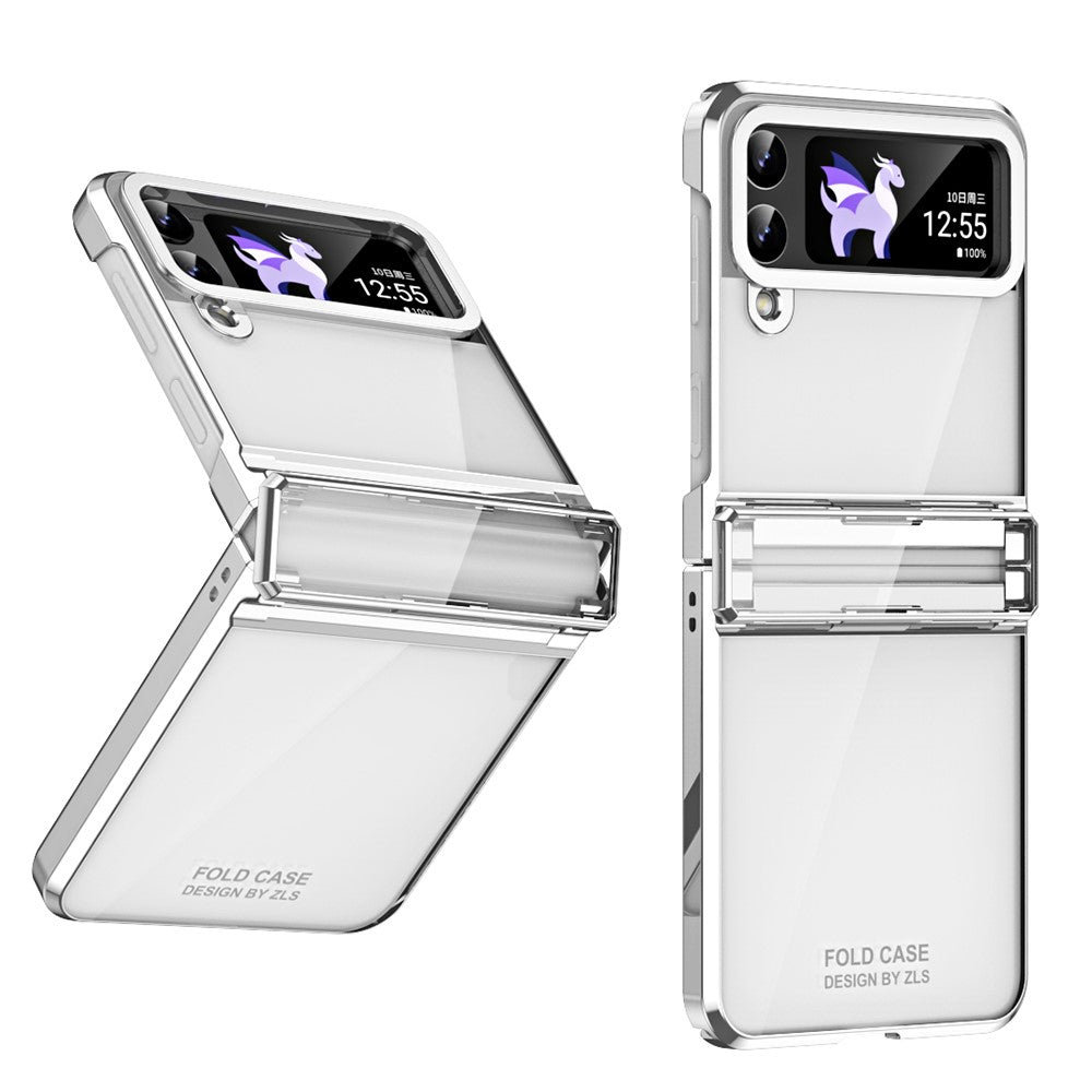 For Samsung Galaxy Z Flip4 5G Hard PC Electroplating Case Hinge Protection Shockproof Phone Cover