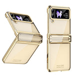 For Samsung Galaxy Z Flip4 5G Hard PC Electroplating Case Hinge Protection Shockproof Phone Cover