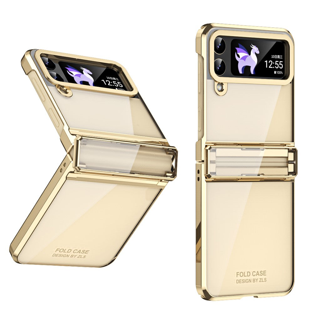 For Samsung Galaxy Z Flip4 5G Hard PC Electroplating Case Hinge Protection Shockproof Phone Cover