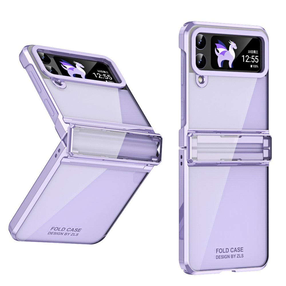 For Samsung Galaxy Z Flip4 5G Hard PC Electroplating Case Hinge Protection Shockproof Phone Cover