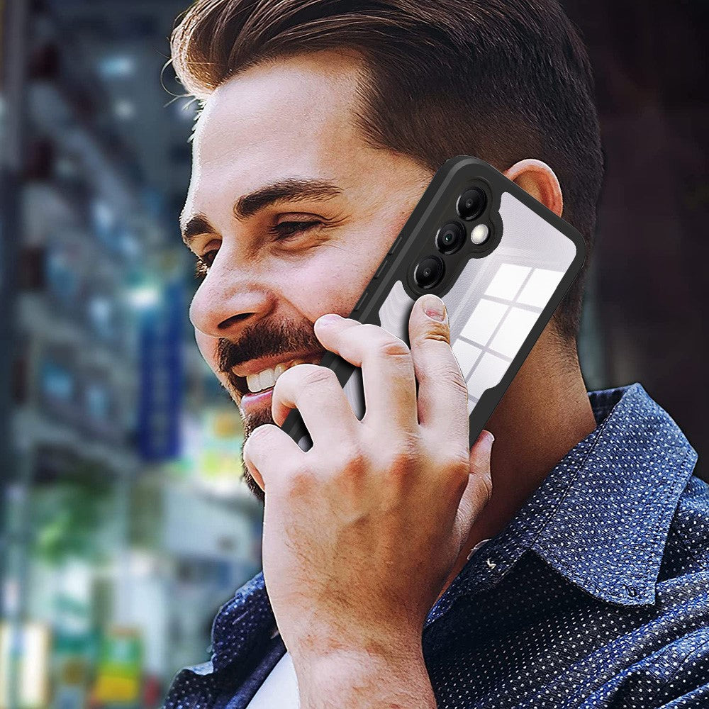 Kameralinsskydd för Samsung Galaxy A34 5G Klar Akryl+TPU mobilskal med PET-skärmfilm
