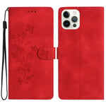 For iPhone 12 / 12 Pro 6.1 inch Flower Imprint Shockproof Cover Leather Wallet Stand Cell Phone Case