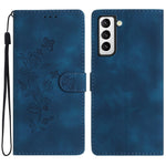 Samsung Galaxy S21 4G / 5G Blommigt PU-läderfodral Plånboksfodral Skyddande mobilfodral