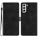 Samsung Galaxy S21 4G / 5G Blommigt PU-läderfodral Plånboksfodral Skyddande mobilfodral