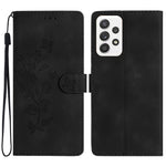 For Samsung Galaxy A32 4G (EU Version) Leather Phone Cover Flower Imprint Stand Case with Wallet