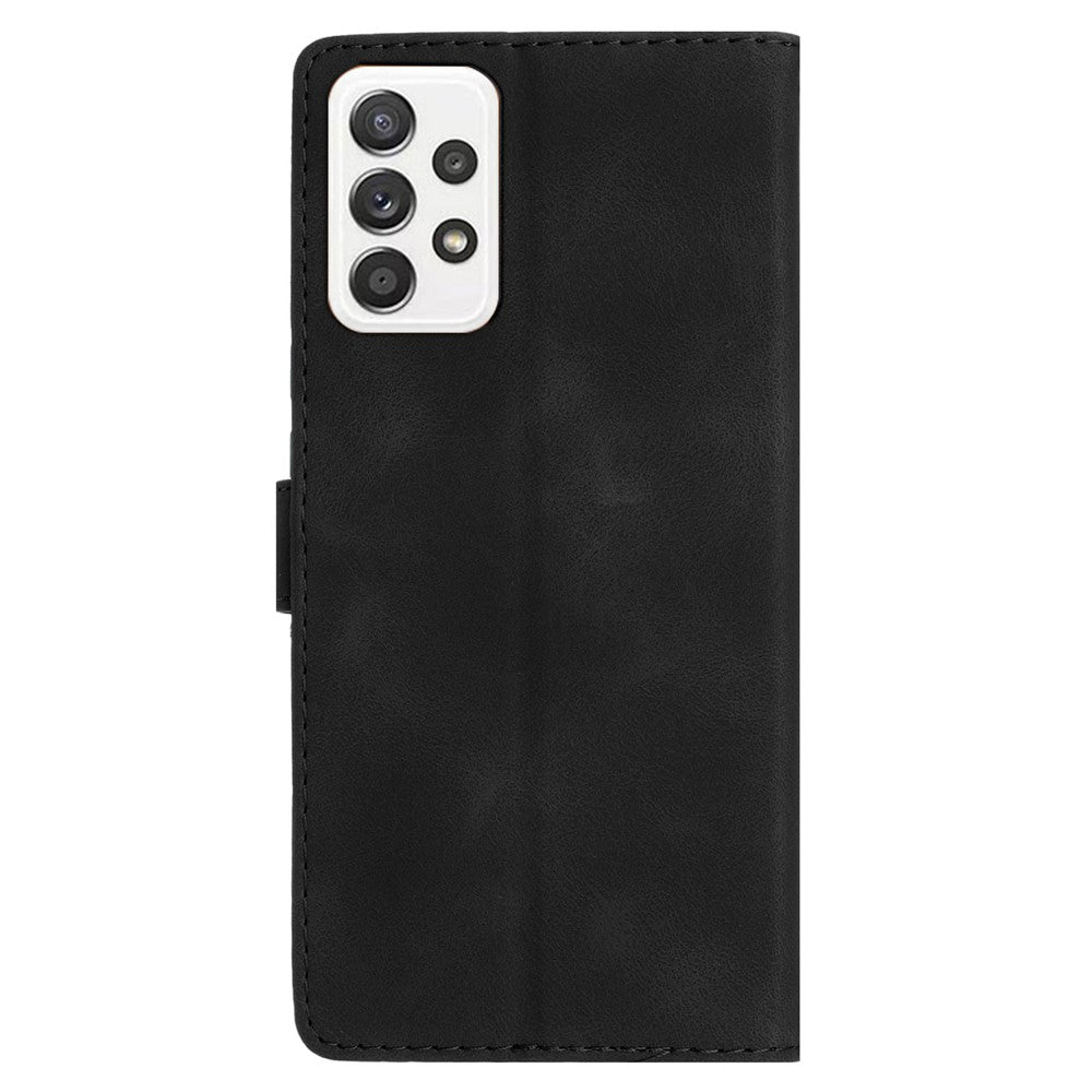 For Samsung Galaxy A32 4G (EU Version) Leather Phone Cover Flower Imprint Stand Case with Wallet
