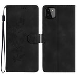 For Samsung Galaxy A22 5G (EU Version) PU Leather Wallet Phone Cover Flower Imprint Folding Stand Case