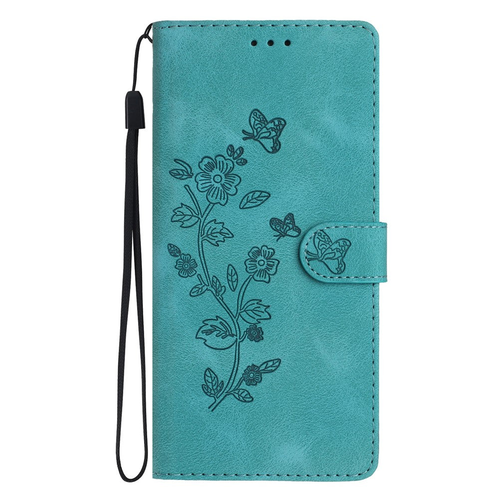 Til Samsung Galaxy A32 5G / M32 5G Fuld Beskyttelse Læder Telefoncover Blomsterpræg Tegnebog Stativ Cover