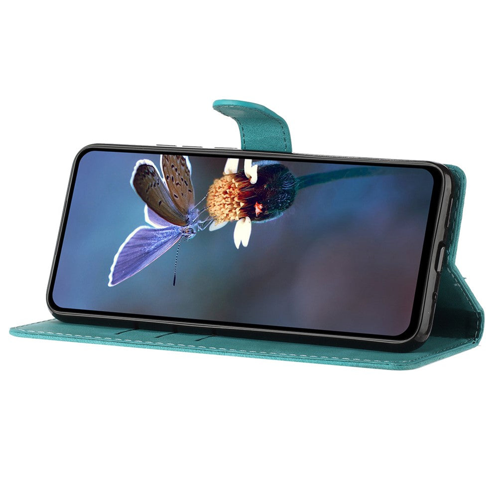 Til Samsung Galaxy A32 5G / M32 5G Fuld Beskyttelse Læder Telefoncover Blomsterpræg Tegnebog Stativ Cover