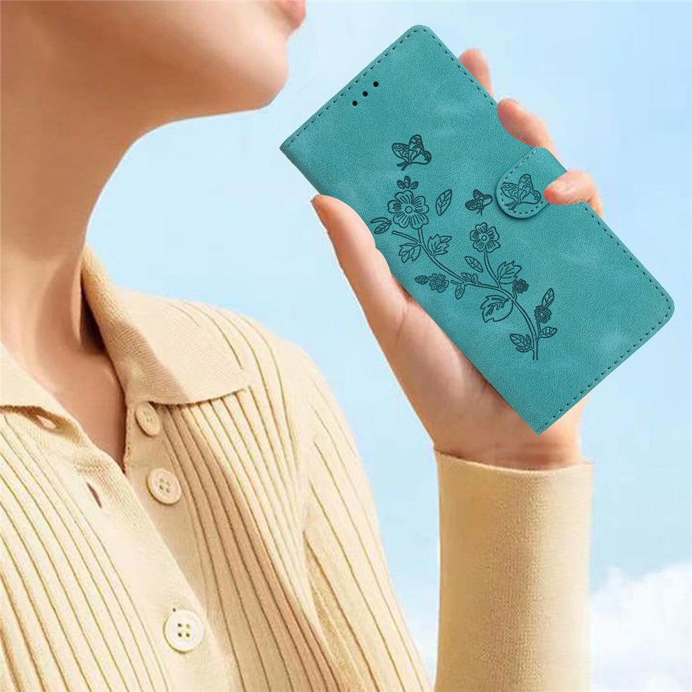 Til Samsung Galaxy A32 5G / M32 5G Fuld Beskyttelse Læder Telefoncover Blomsterpræg Tegnebog Stativ Cover