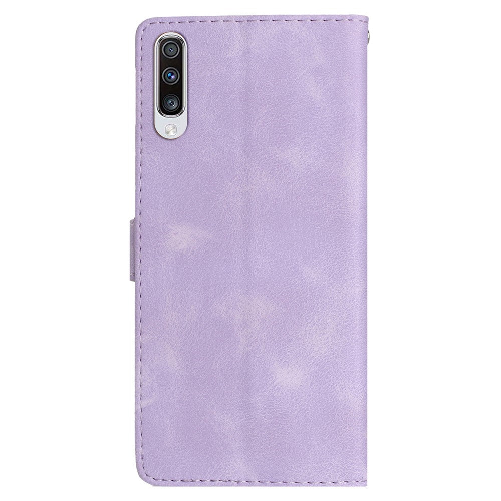 For Samsung Galaxy A70 Flower Imprint Wallet Phone Case Stand Leather Phone Cover