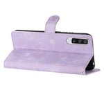 For Samsung Galaxy A70 Flower Imprint Wallet Phone Case Stand Leather Phone Cover