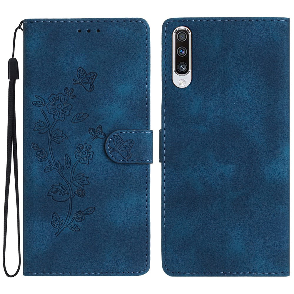 For Samsung Galaxy A70 Flower Imprint Wallet Phone Case Stand Leather Phone Cover