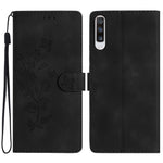 For Samsung Galaxy A70 Flower Imprint Wallet Phone Case Stand Leather Phone Cover