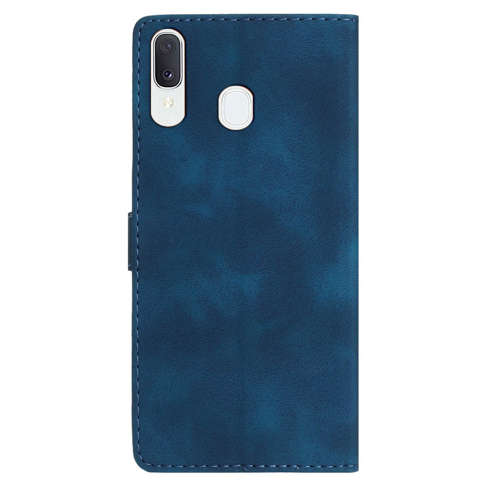 Flower Imprint Wallet Phone Case for Samsung Galaxy A40 PU Leather Stand Shockproof Cover