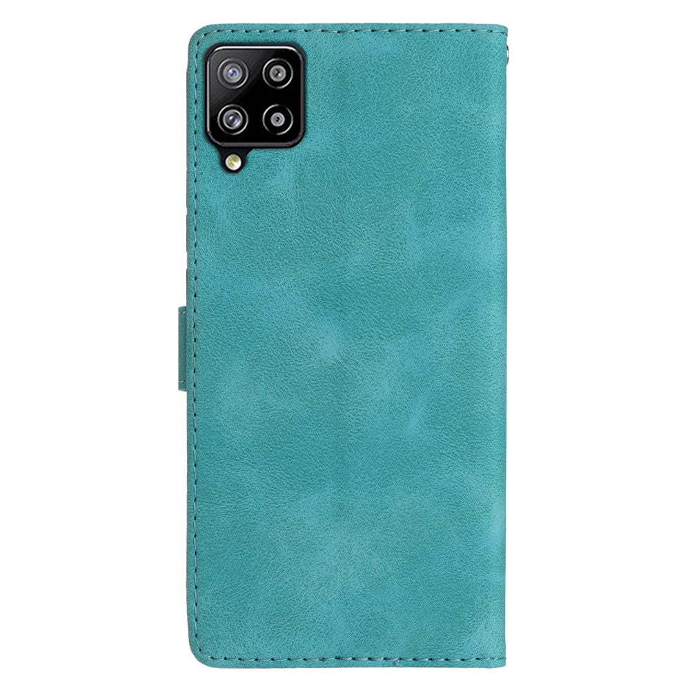 Til Samsung Galaxy A22 4G (EU Version) Telefonlædercover Blomsterpræg Cover med Pung og Standfunktion