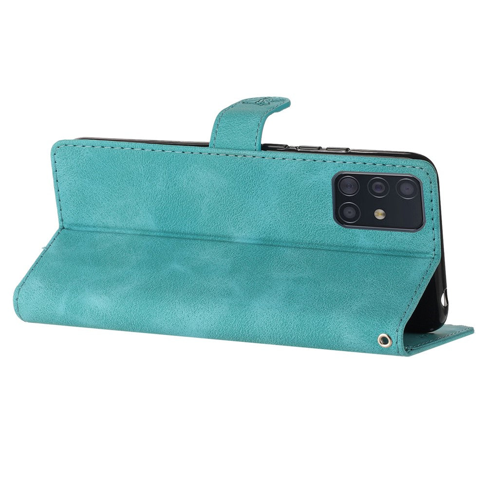 Stand Case for Samsung Galaxy A71 4G SM-A715 PU Leather Flower Imprint Wallet Phone Cover
