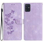 Stand Case for Samsung Galaxy A71 4G SM-A715 PU Leather Flower Imprint Wallet Phone Cover