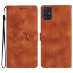 Stand Case for Samsung Galaxy A71 4G SM-A715 PU Leather Flower Imprint Wallet Phone Cover