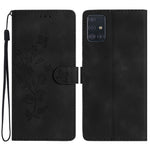 Stand Case for Samsung Galaxy A71 4G SM-A715 PU Leather Flower Imprint Wallet Phone Cover