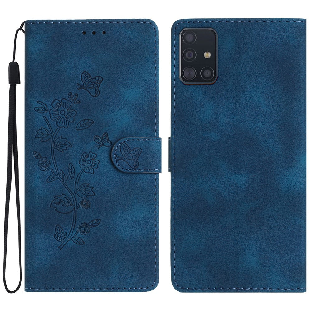 Samsung Galaxy A51 4G SM-A515 Blommigt Mobilskal Plånboksfodral Läderfodral
