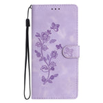 For Samsung Galaxy A41 (Global Version) Phone Stand Case Flower Imprint PU Leather Wallet Cover