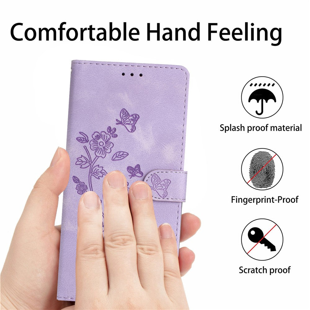 For Samsung Galaxy A41 (Global Version) Phone Stand Case Flower Imprint PU Leather Wallet Cover