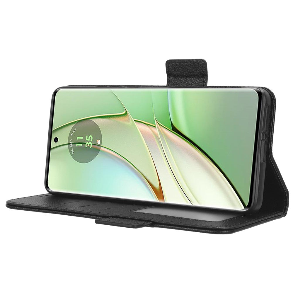 For Motorola Edge 40 5G Litchi Texture Folio Flip PU Leather Case Stand Phone Wallet Cover