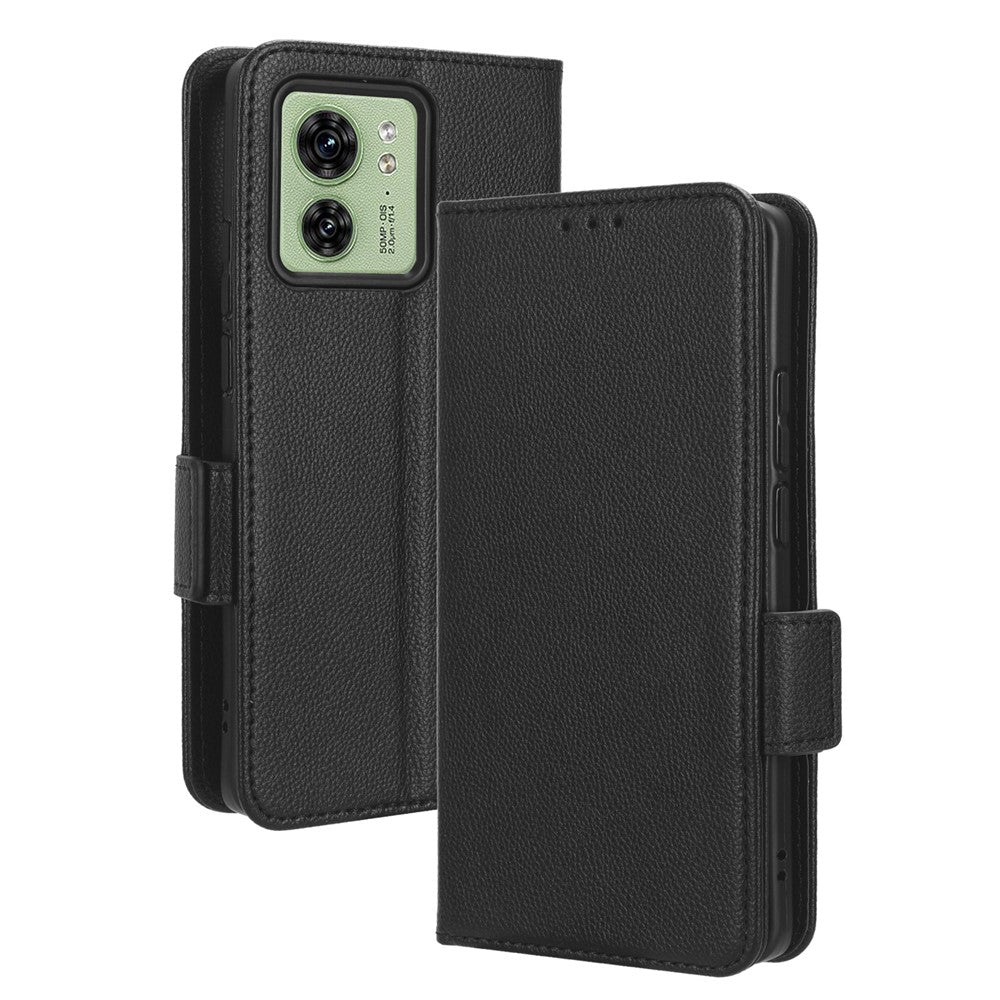 For Motorola Edge 40 5G Litchi Texture Folio Flip PU Leather Case Stand Phone Wallet Cover