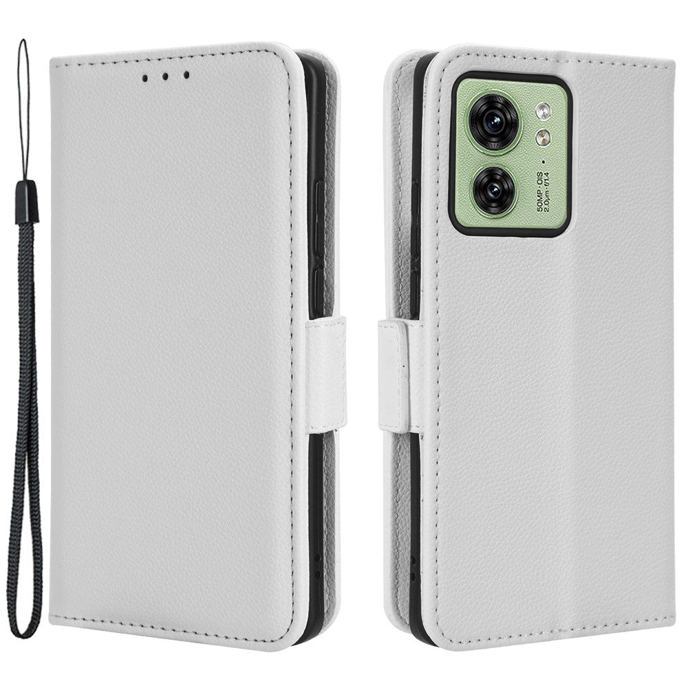 For Motorola Edge 40 5G Litchi Texture Folio Flip PU Leather Case Stand Phone Wallet Cover