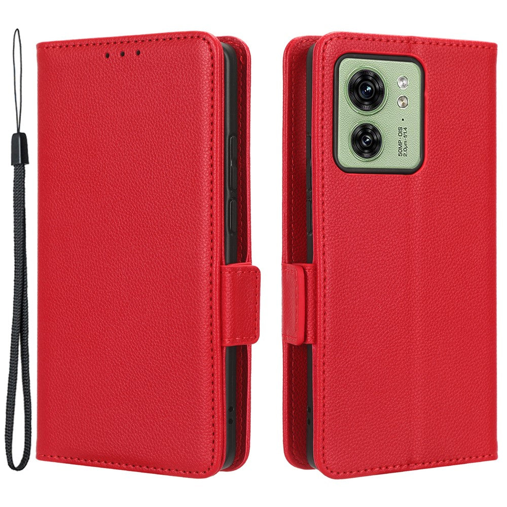 For Motorola Edge 40 5G Litchi Texture Folio Flip PU Leather Case Stand Phone Wallet Cover