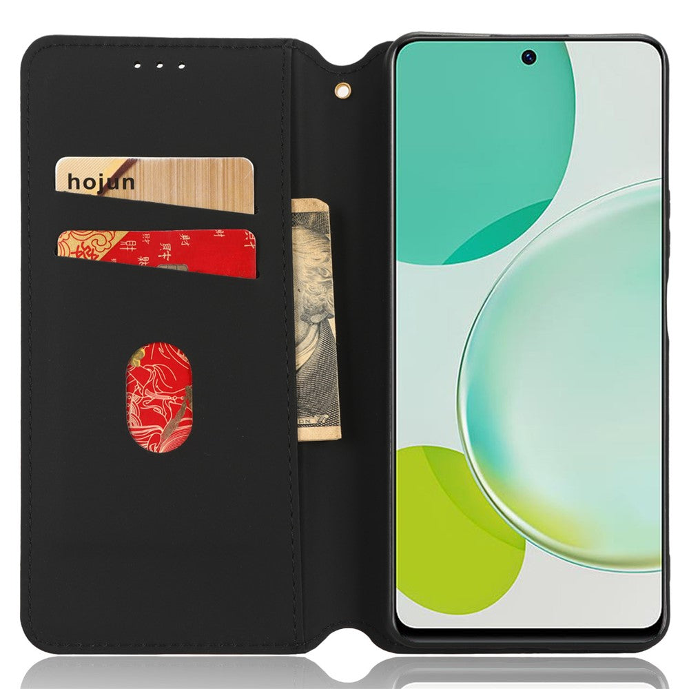 For Huawei nova 11i / Maimang 20 / Enjoy 60 Pro Stand Wallet PU Leather Rhombus Imprinted Anti-drop Phone Cover