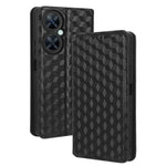 For Huawei nova 11i / Maimang 20 / Enjoy 60 Pro Stand Wallet PU Leather Rhombus Imprinted Anti-drop Phone Cover