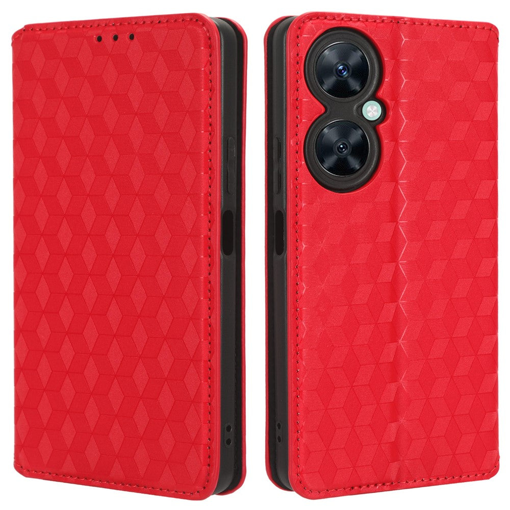 For Huawei nova 11i / Maimang 20 / Enjoy 60 Pro Stand Wallet PU Leather Rhombus Imprinted Anti-drop Phone Cover