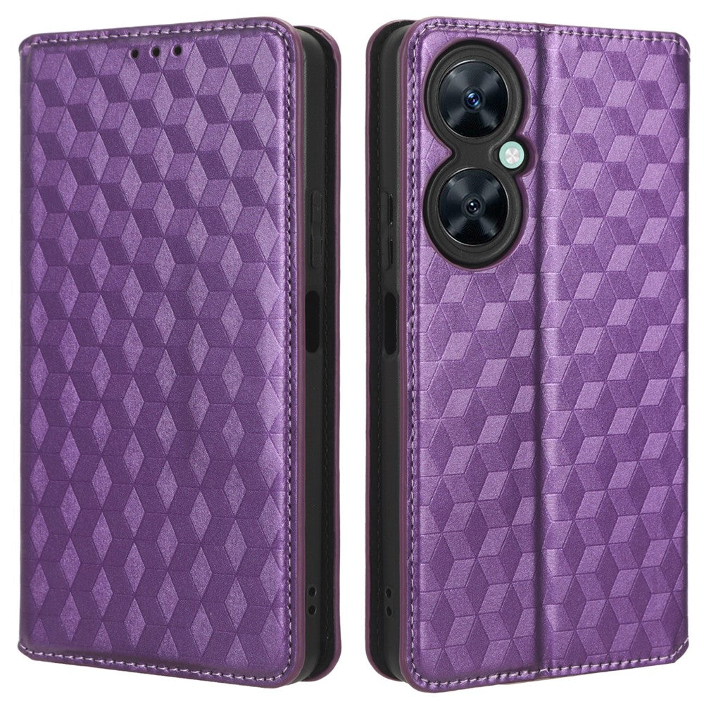 For Huawei nova 11i / Maimang 20 / Enjoy 60 Pro Stand Wallet PU Leather Rhombus Imprinted Anti-drop Phone Cover