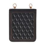 Leather Phone Case for Samsung Galaxy Z Flip4 5G, Rhombus Imprint Cover with Hand Strap and Shoulder Strap
