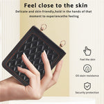 Leather Phone Case for Samsung Galaxy Z Flip4 5G, Rhombus Imprint Cover with Hand Strap and Shoulder Strap