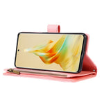 For Oppo Reno8 T 5G / A1 Pro 5G Zipper Pocket Leather Drop-proof Shell 9 Card Slots Wallet Stand Phone Case