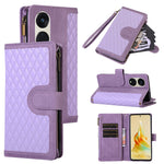 For Oppo Reno8 T 5G / A1 Pro 5G Zipper Pocket Leather Drop-proof Shell 9 Card Slots Wallet Stand Phone Case