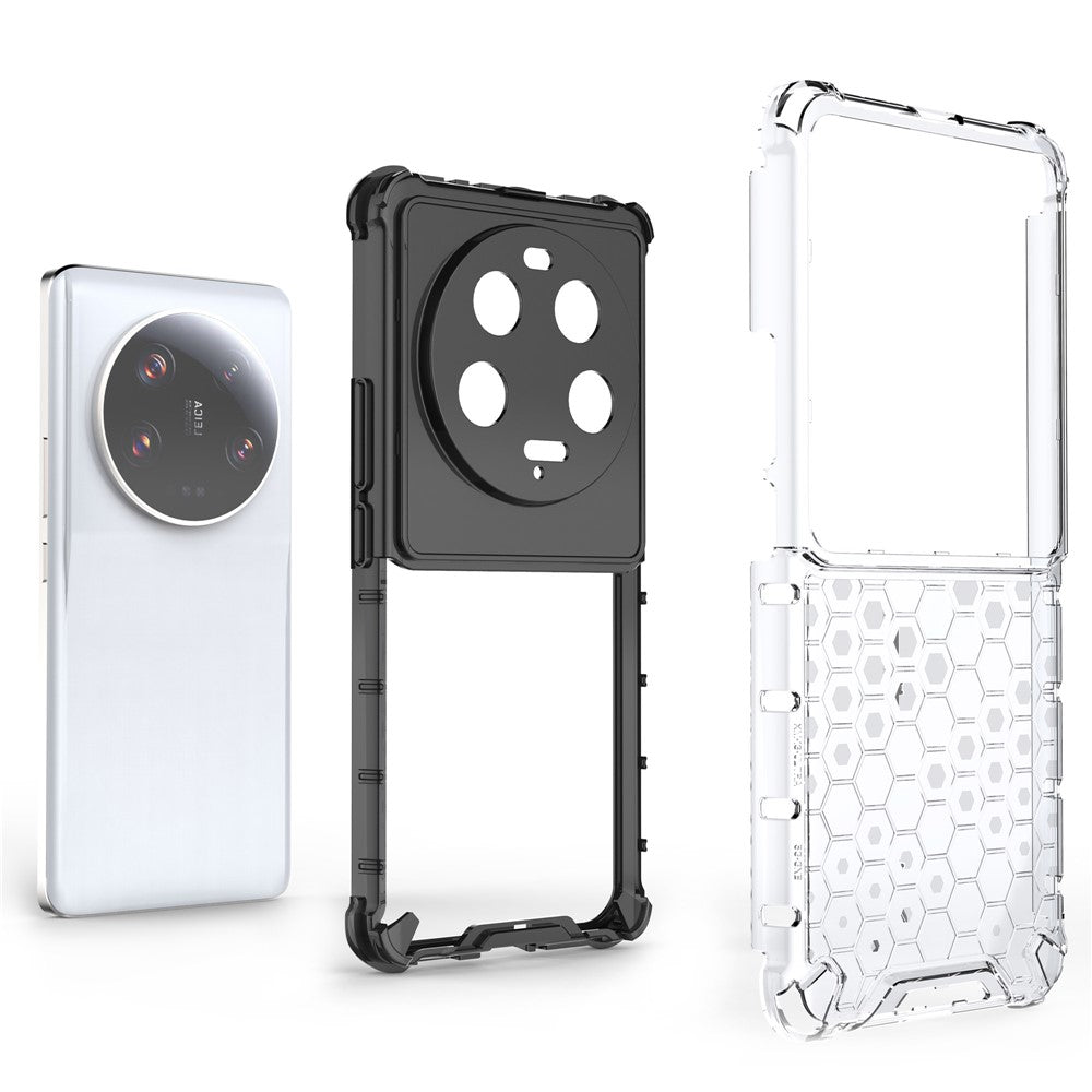 For Xiaomi 13 Ultra Anti-Scratch Honeycomb Texture Phone Case TPU+PC Anti-drop Smartphone Cover