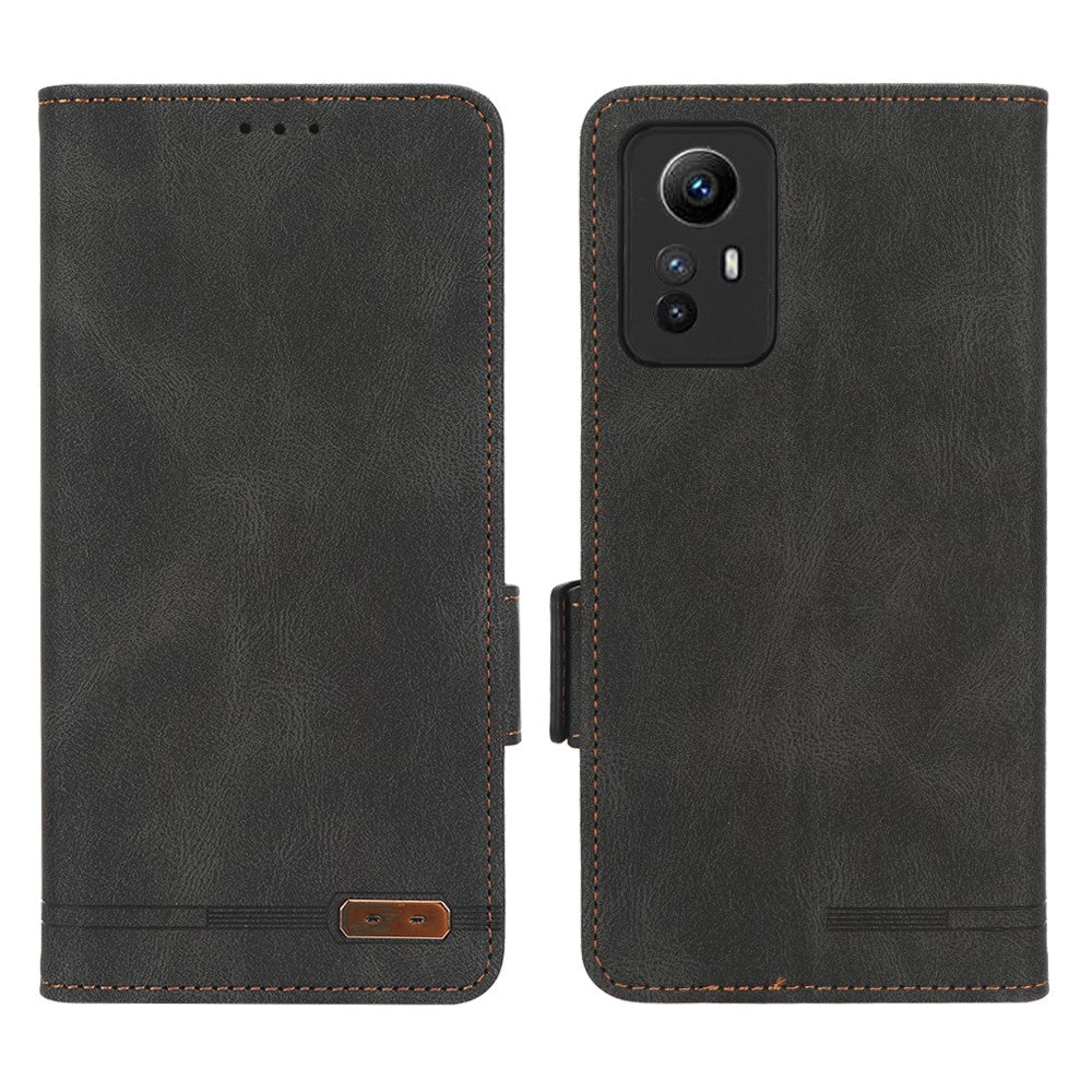 For Xiaomi Redmi Note 12S 4G Dustproof Phone Case Hardware Decor Stand Cover Wallet PU Leather Shell