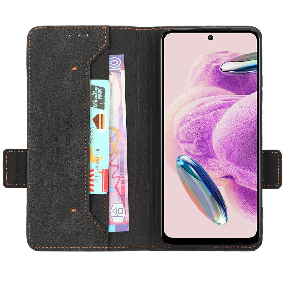 For Xiaomi Redmi Note 12S 4G Dustproof Phone Case Hardware Decor Stand Cover Wallet PU Leather Shell