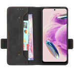Xiaomi Redmi Note 12S 4G Dammtät mobilskal Hårdvara Dekor Stativskydd Plånbok PU Läder Skal