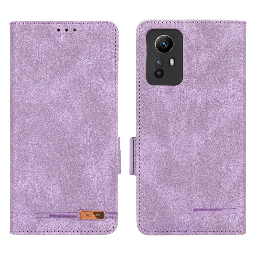 Xiaomi Redmi Note 12S 4G Dammtät mobilskal Hårdvara Dekor Stativskydd Plånbok PU Läder Skal