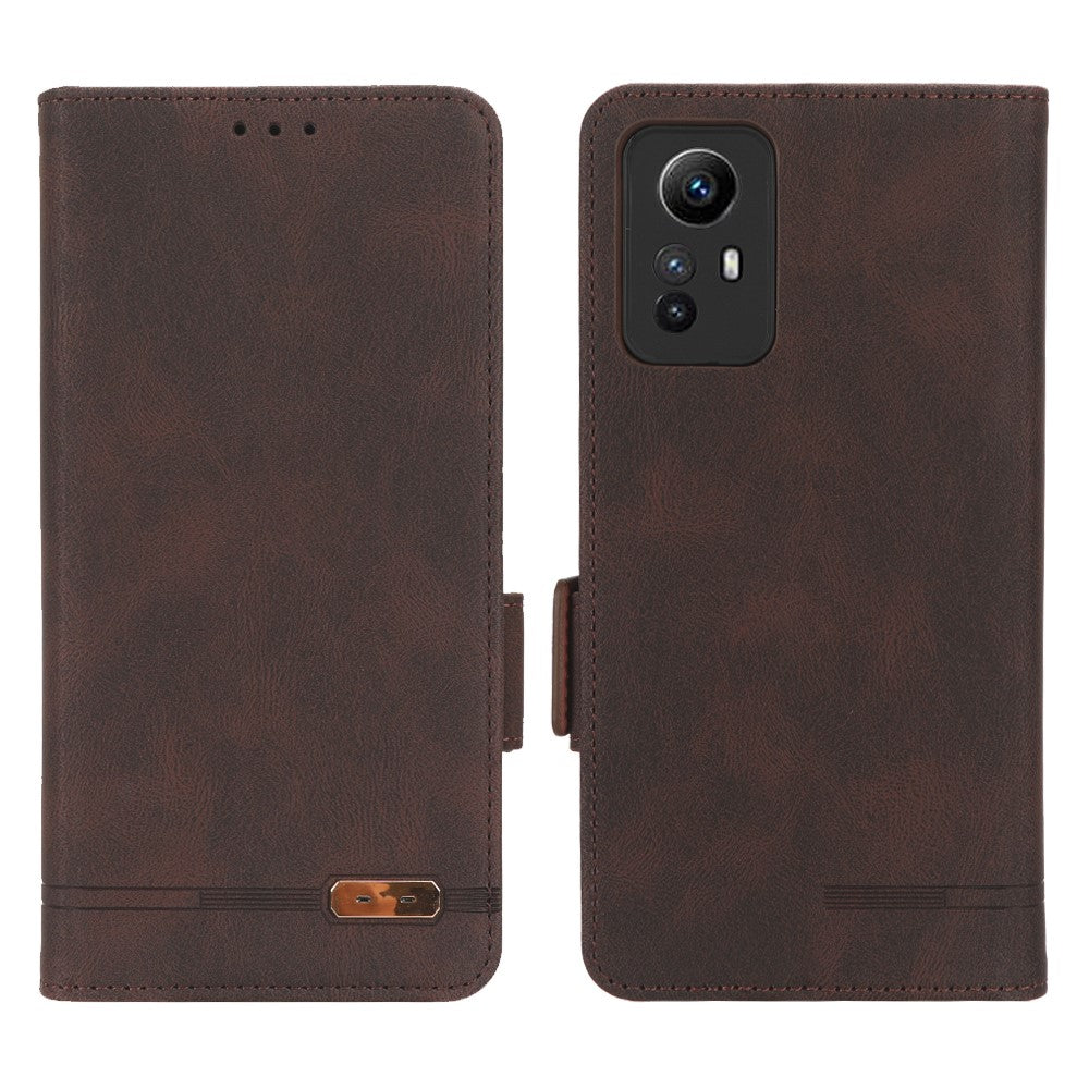 For Xiaomi Redmi Note 12S 4G Dustproof Phone Case Hardware Decor Stand Cover Wallet PU Leather Shell