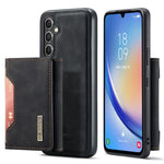 DG.MING M2 Series for Samsung Galaxy A34 5G Detachable Magnetic Phone Case PU Leather Coated PC+TPU Wallet Cover with Kickstand