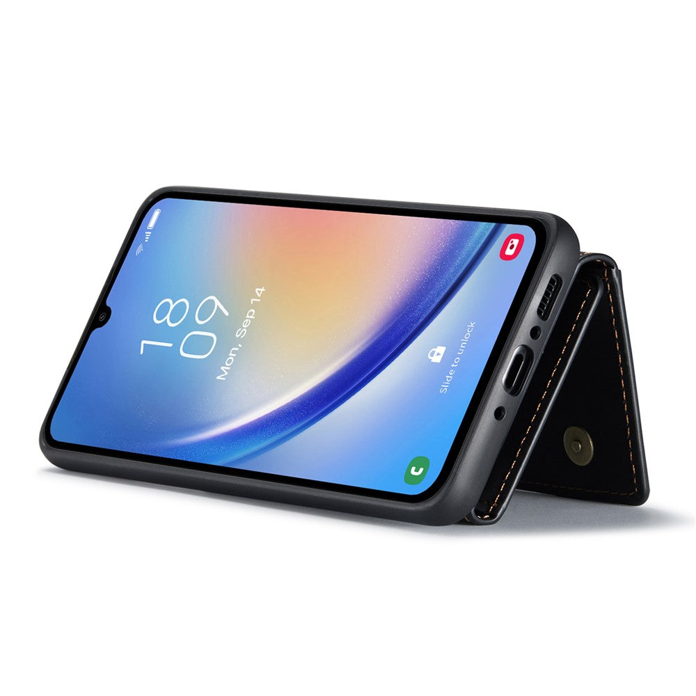 DG.MING M2 Series for Samsung Galaxy A34 5G Detachable Magnetic Phone Case PU Leather Coated PC+TPU Wallet Cover with Kickstand