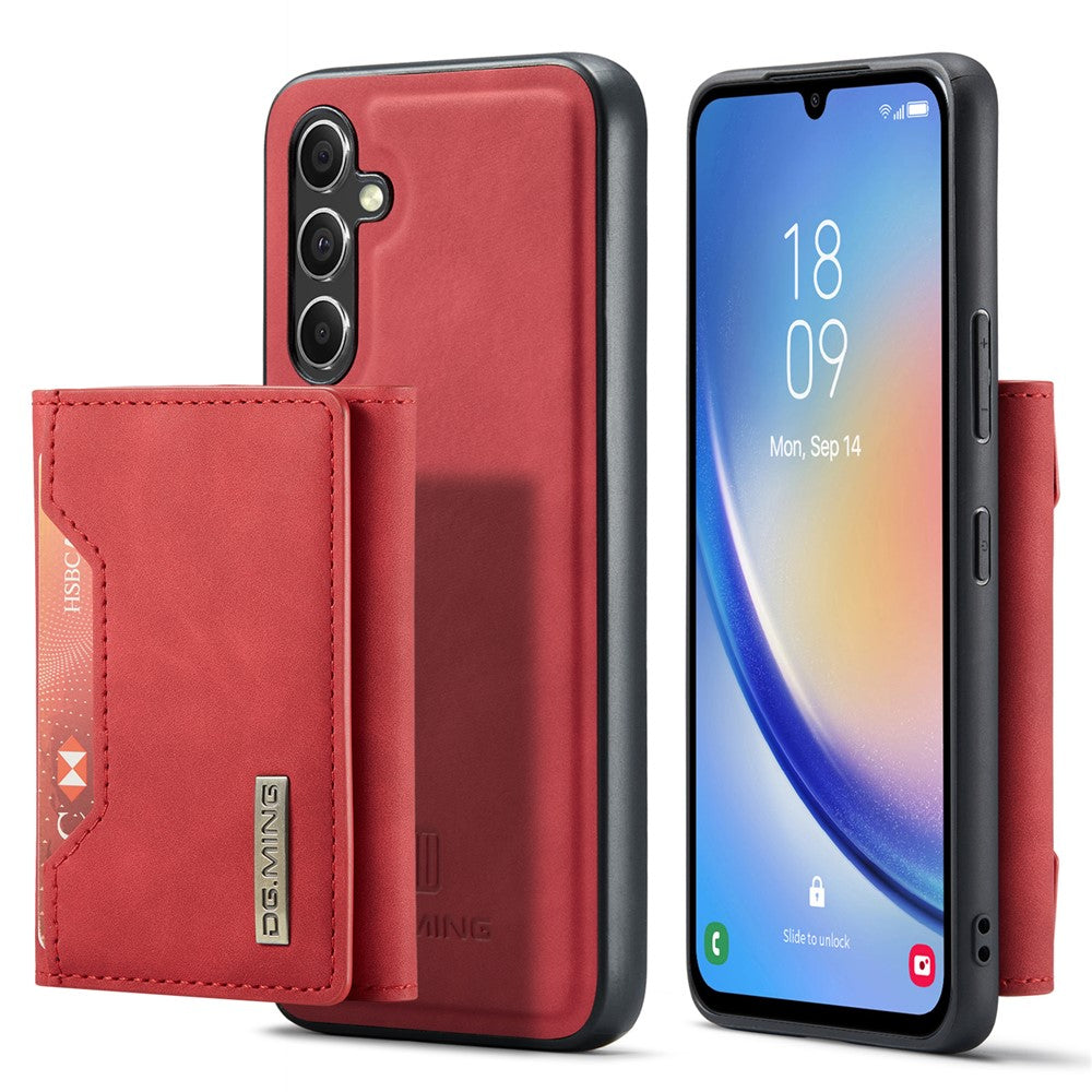 DG.MING M2 Series for Samsung Galaxy A34 5G Detachable Magnetic Phone Case PU Leather Coated PC+TPU Wallet Cover with Kickstand