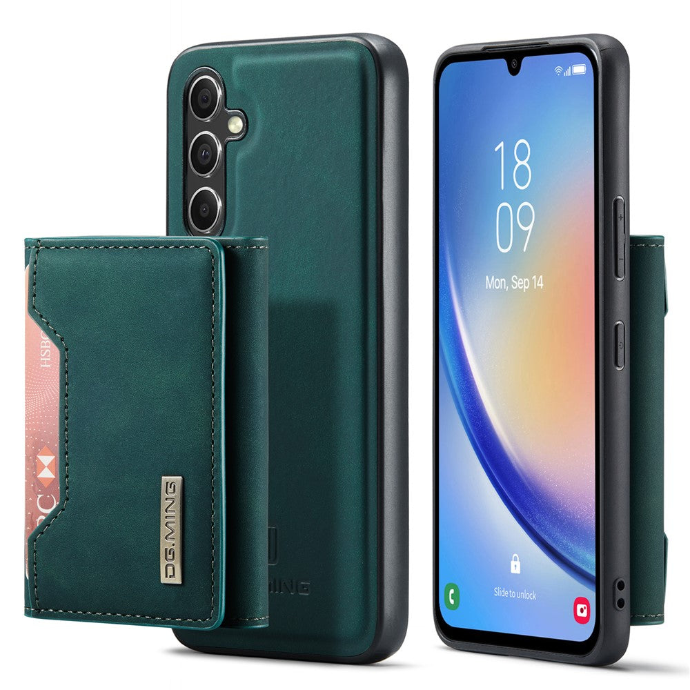 DG.MING M2 Series for Samsung Galaxy A34 5G Detachable Magnetic Phone Case PU Leather Coated PC+TPU Wallet Cover with Kickstand